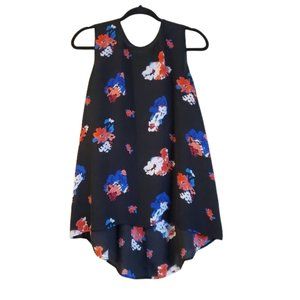 Vince Camuto Cold Shoulder Sheer Floral Blouse L